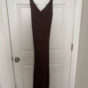 Chocolate Brown Midi Dress